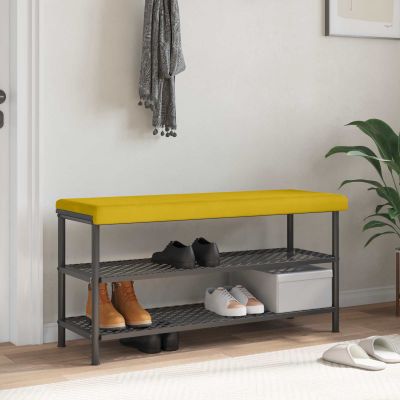vidaXL Vankúš na lavičku Zamat Žltá Hĺbka 35 cm