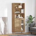 vidaXL Highboard Remeselný dub 69,5 x 34 x 180 cm Kompozitné drevo