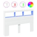 vidaXL Skrinka na čelo postele s LED biela 140x17x102 cm