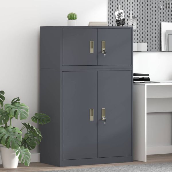 vidaXL Úložná skrinka 2 ks Antracit 80 x 40 x 130 cm Oceľ Zamykateľné