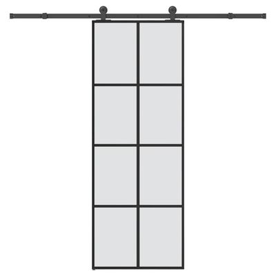 vidaXL Posuvné dvere s kovaním 76x205 cm ESG sklo a hliník