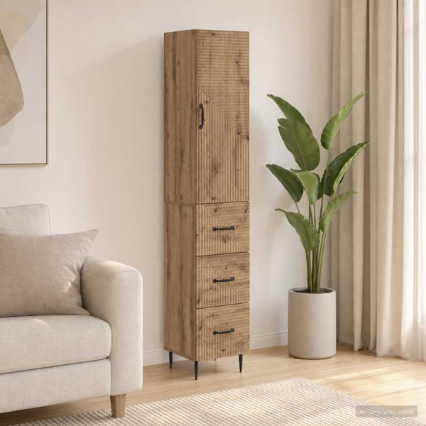 vidaXL Sada skríň 2 ks 33 x 34,5 x 90 cm Kompozitné drevo Dub artisan