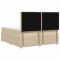 vidaXL LED boxspring posteľ s matracom Krémová 140 x 190 cm Látka