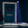vidaXL Vianočný stromček, kužeľ, 100 LED, modré svetlo 70x180 cm