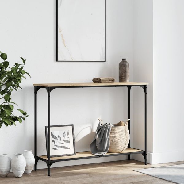 vidaXL Konzolový stolík dub sonoma 101x30,5x75 cm kompozitné drevo