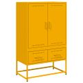vidaXL Vysoká skrinka horčicovožltá 68x39x111,5 cm oceľ