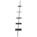 vidaXL Naklonený regál s 5 policami, čierny 64x34x185,5 cm