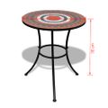 vidaXL Bistro stolík, tehlovo biely 60 cm, mozaikový