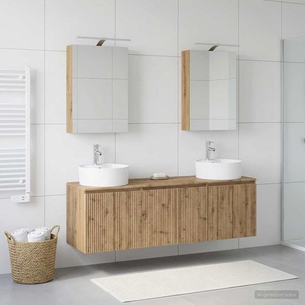 vidaXL Set kabinetov do kúpeľne 5 pcs Dub artisan Kompozitné drevo