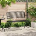 vidaXL Záhradná lavička 2 -Seater 103,5 x 51,5 x 90 cm Oceľ Čierna
