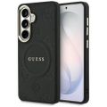 Puzdro Guess Saffiano Peony Embossed Ring MagSafe pre Samsung Galaxy S26 Plus čierne