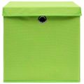 vidaXL Úložné boxy s vekom 10 ks, zelené 32x32x32 cm, látka