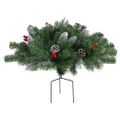 vidaXL Osvetlený umelý vianočný stromček k chodníku, zelený 40 cm, PVC