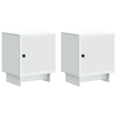 vidaXL Nočný stolík 2 pcs Biela 43 x 34,5 x 50 cm Kompozitné drevo
