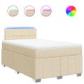 vidaXL Boxspring posteľ s matracom krémová 120x190 cm látka