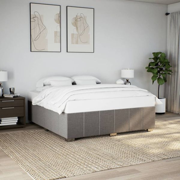 vidaXL Posteľ bez matraca sivohnedá 200x200 cm látka
