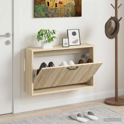 vidaXL Nástenný botník HAARLEM 71 x 17 x 43 cm Kompozitné drevo
