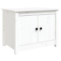 vidaXL Konferenčný stolík biely 71x49x55 cm borovicový masív