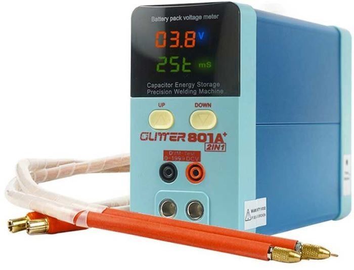 Bodová zváračka batérií GLITTER 801A+ s voltmetrom