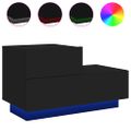 vidaXL Nočný stolík s LED svetlami čierny 70x36x40,5 cm