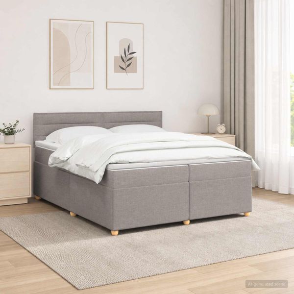vidaXL Posteľ boxspring s matracom Sivohnedá 200 x 200 cm Látka
