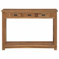 vidaXL Konzolový stôl Prírodná 110 x 30 x 80 cm Husté teakové drevo