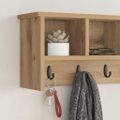 vidaXL Vešiak na stenu Nástenná montáž Remeselný dub 75 x 16 x 26 cm