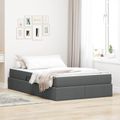 vidaXL Postel s úložným prostorem a matrací Tmavo šedá 120 x 190 cm