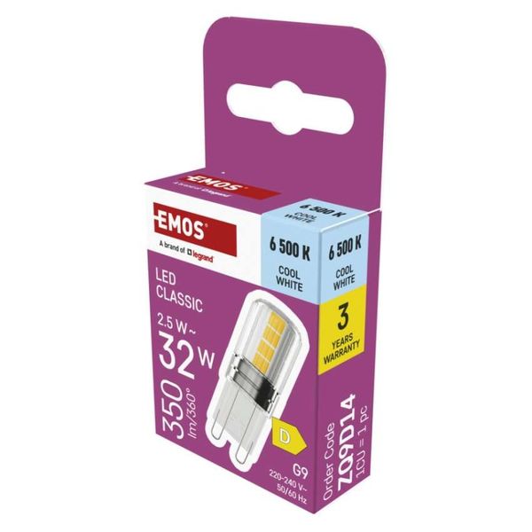 LED žiarovka Classic JC / G9 / 2,5 W (32 W) / 350 lm / Studená biela