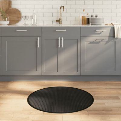 vidaXL Okrúhly koberec čierny 80 cm bambusový