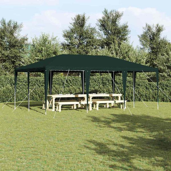 vidaXL Párty stan Zelená 600 x 400 x 266 cm Polyetylén a oceľ
