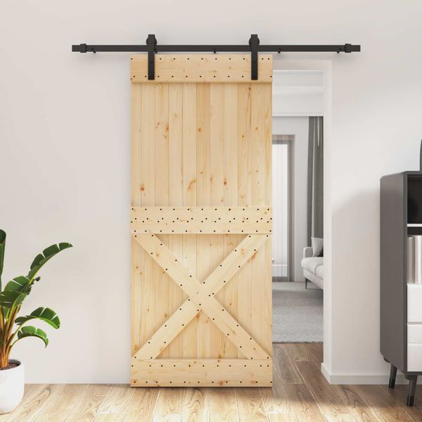 vidaXL Posuvné dvere Prírodná a čierna 90 x 210 cm
