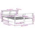 vidaXL Posteľ bez matraca voskovo hnedý 135x190 cm masívna borovica