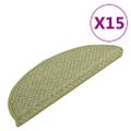 vidaXL Kobercové nášľapy na schody 15 ks zelené 65x21x4 cm