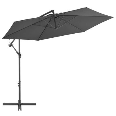 vidaXL Závesný záhradný slnečník, hliníková tyč 300 cm, antracitový