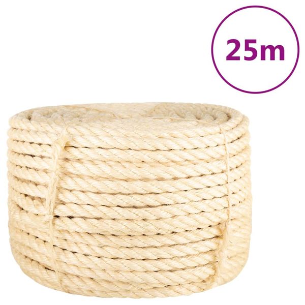 vidaXL Lano 100% sisal 16 mm 25 m