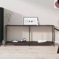 vidaXL Konzolový stolík čierny 180x35x75,5 cm tvrdené sklo