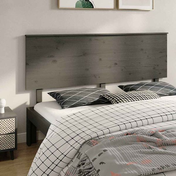 vidaXL Čelo postele sivé 184x6x82,5 cm masívna borovica