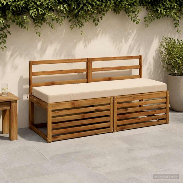 vidaXL Vankúš na lavičku SOEST 100% polyester Krémová 140 x 50 x 8 cm