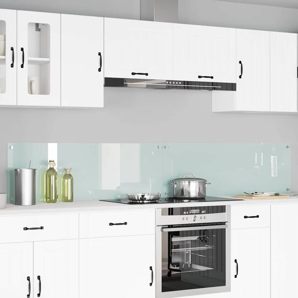 vidaXL Kuchynský obklad 2 pcs Biela 120 x 40 cm tvrdené sklo