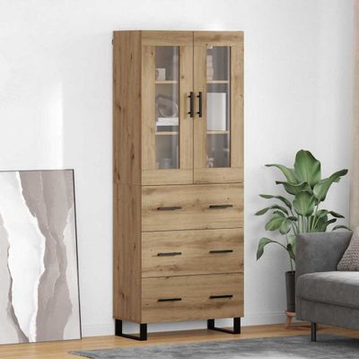 vidaXL Highboard so zásuvkou 2 pcs Remeselný dub Kompozitné drevo