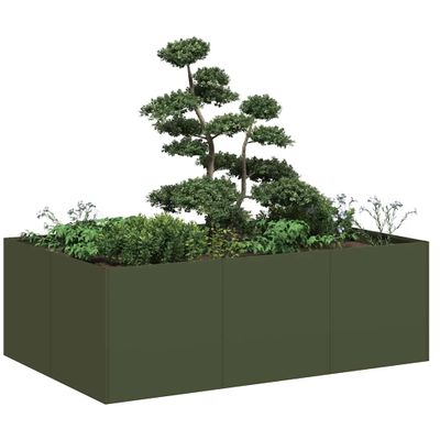 VidaXL kvetináč Olive Green 120x80x40 cm Oceľ