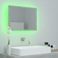 vidaXL Kúpeľňové zrkadlo s LED, betónovo sivé 60x8,5x37 cm akryl
