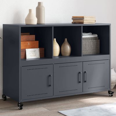 vidaXL Komoda antracitová 100,5x39x72 cm oceľ