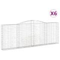 vidaXL Oblúkové gabionové koše 6 ks 400x30x140/160 cm pozink. železo