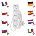 Predlžovací kábel 2 m / 4 zásuvky / biely / PVC / 1 mm2