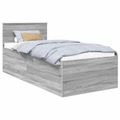vidaXL Rám postele Sivý Sonoma 75 x 190 cm Kompozitné drevo