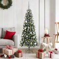 vidaXL Umelý vianočný stromček Zelená 150 cm PVC, plast a oceľ