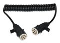 Propojovací spirálový kábel 7pin typ S TRAILER CABLE 10, plastová zástrčka, 24V, 3,5m SIXTOL