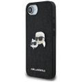 Karl Lagerfeld HC Fixed Glitter K&C Heads Logo Metal Pin puzdro pre iPhone 16e Čierna